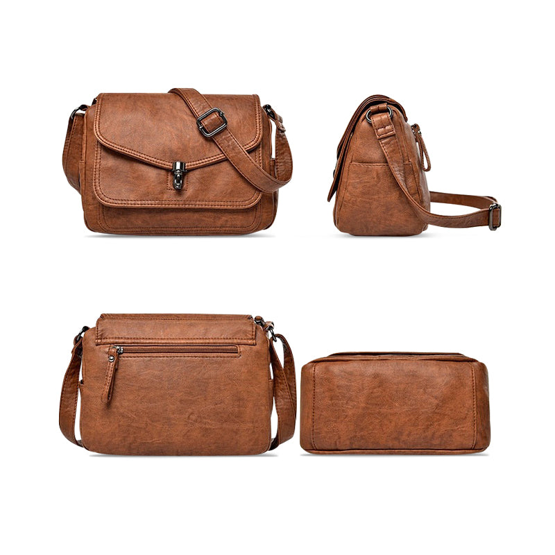 SUNA Regina Crossbody Taske i Vegansk Læder med Indvendigt Rum