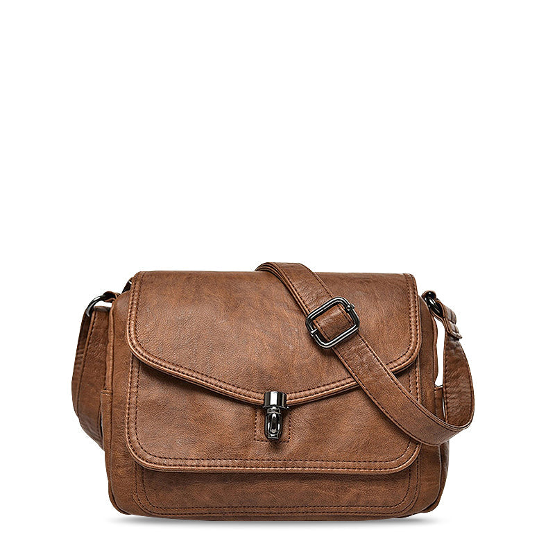 SUNA Regina Crossbody Taske i Vegansk Læder med Indvendigt Rum Retro brun | 2 tilbage på lager