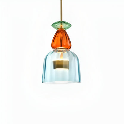 SpectraFuse Pendellampe - Flerfarvet Glas Hængelampe - Nordic Macaron Dekorativ Belysning