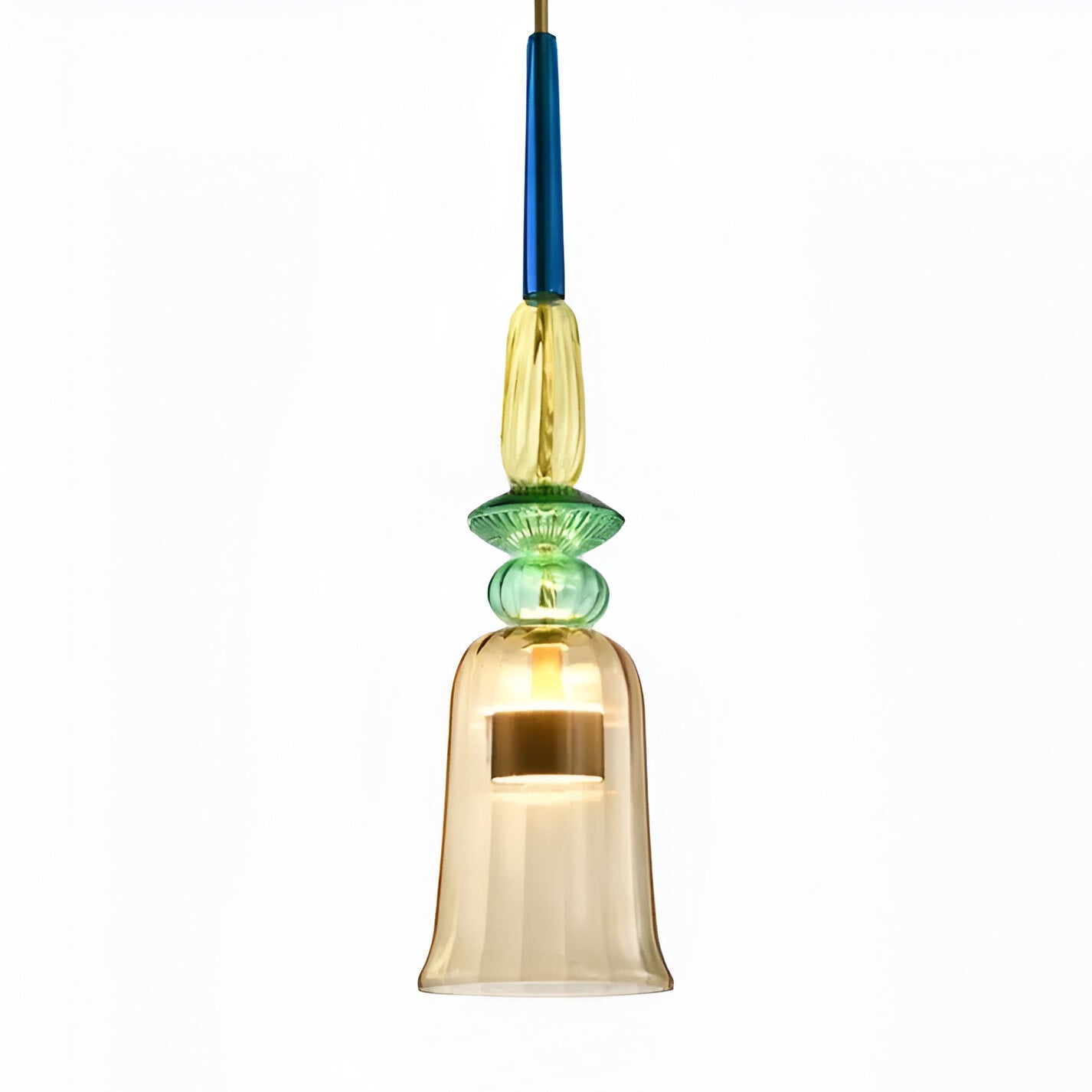 SpectraFuse Pendellampe - Flerfarvet Glas Hængelampe - Nordic Macaron Dekorativ Belysning