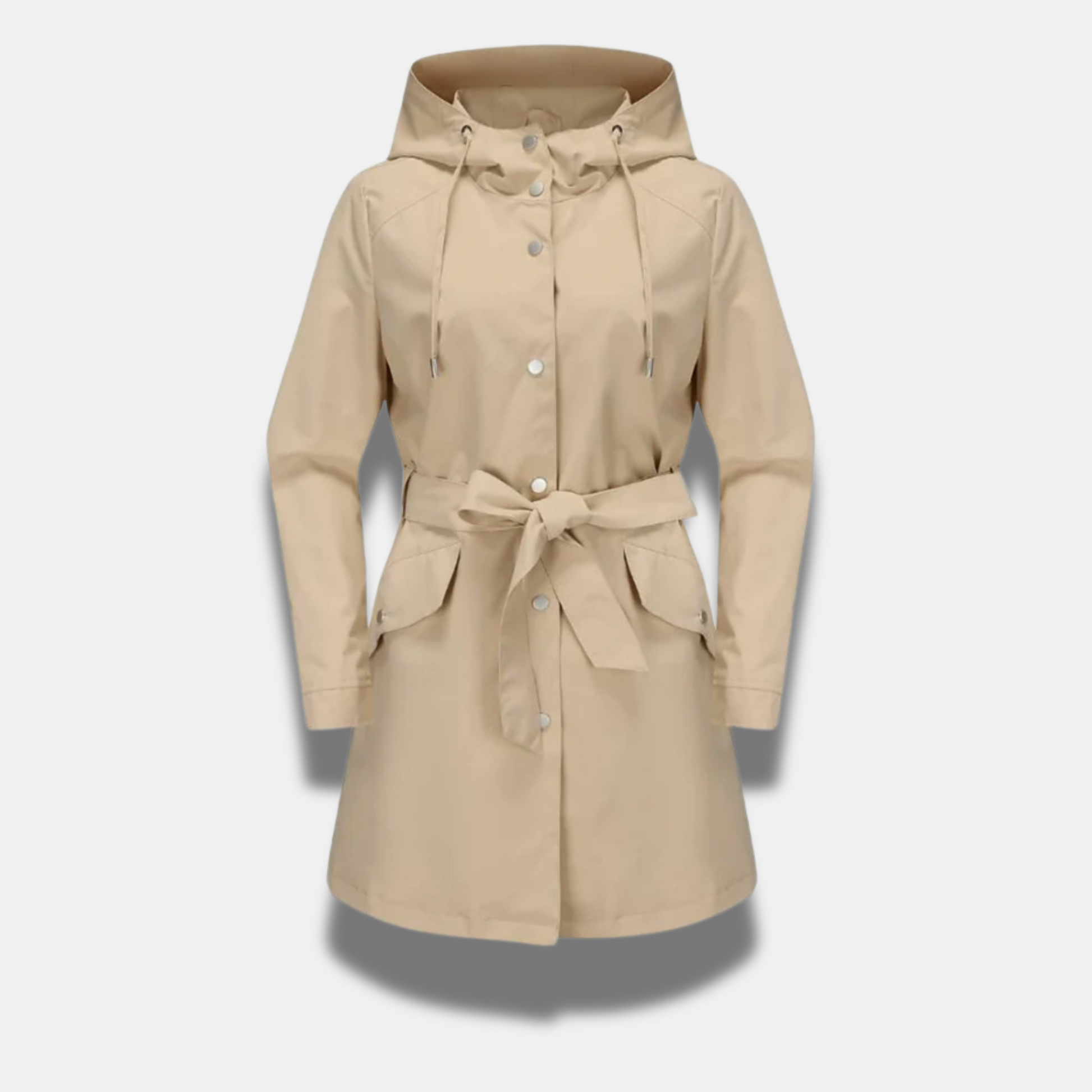 SUNA Premium Stilfuld Trenchcoat Med Bælte Til Kvinder Beige