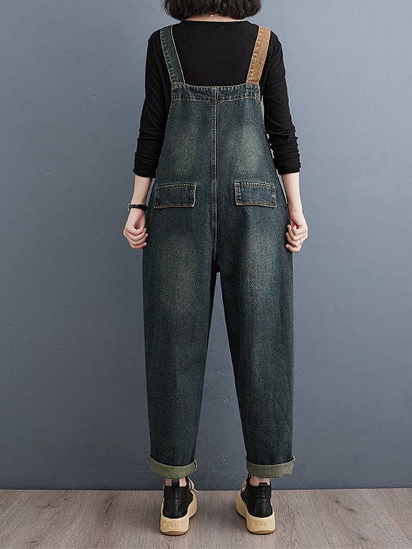 SUNA Kvinders Denim Overalls – Komfortabel Pasform Med Kontrastvask - Denim Overalls til Hverdag og Afslappede Udflugter