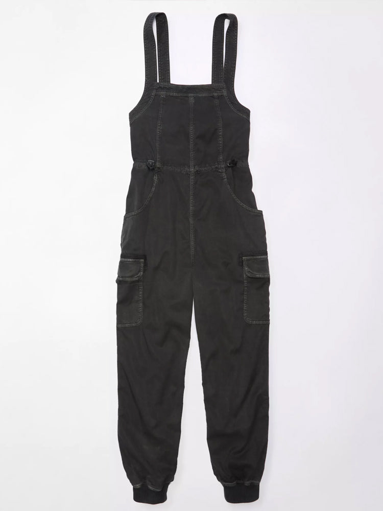 SUNA Kvinders Cargo Overalls – Vintage-Inspireret Design – 100% Bomuld, Drape Stof, Komfortable Overalls