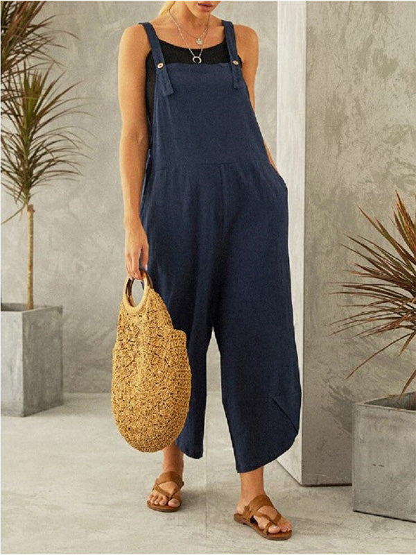 SUNA Kvinders Jumpsuit Bomuld Polyester – Justerbare Stropper for Optimal Komfort - Jumpsuit til Kvinder, Trendy Tøj
