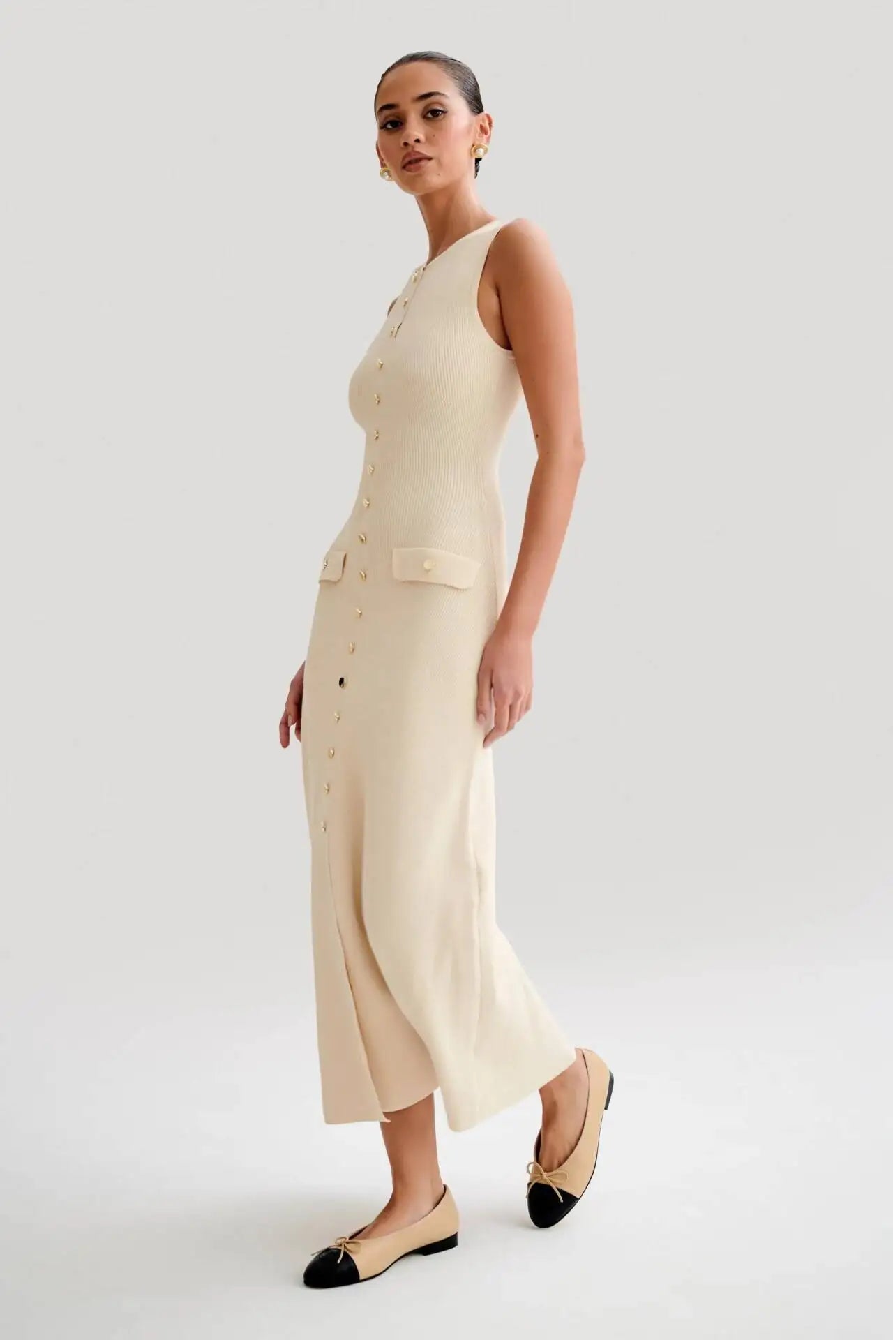 SUNA Kvinders Lang Kjole Strikket Bodycon – Elegant Design Med Komfort - Lang Kjole Til Festlige Anledninger Og Aften Ude
