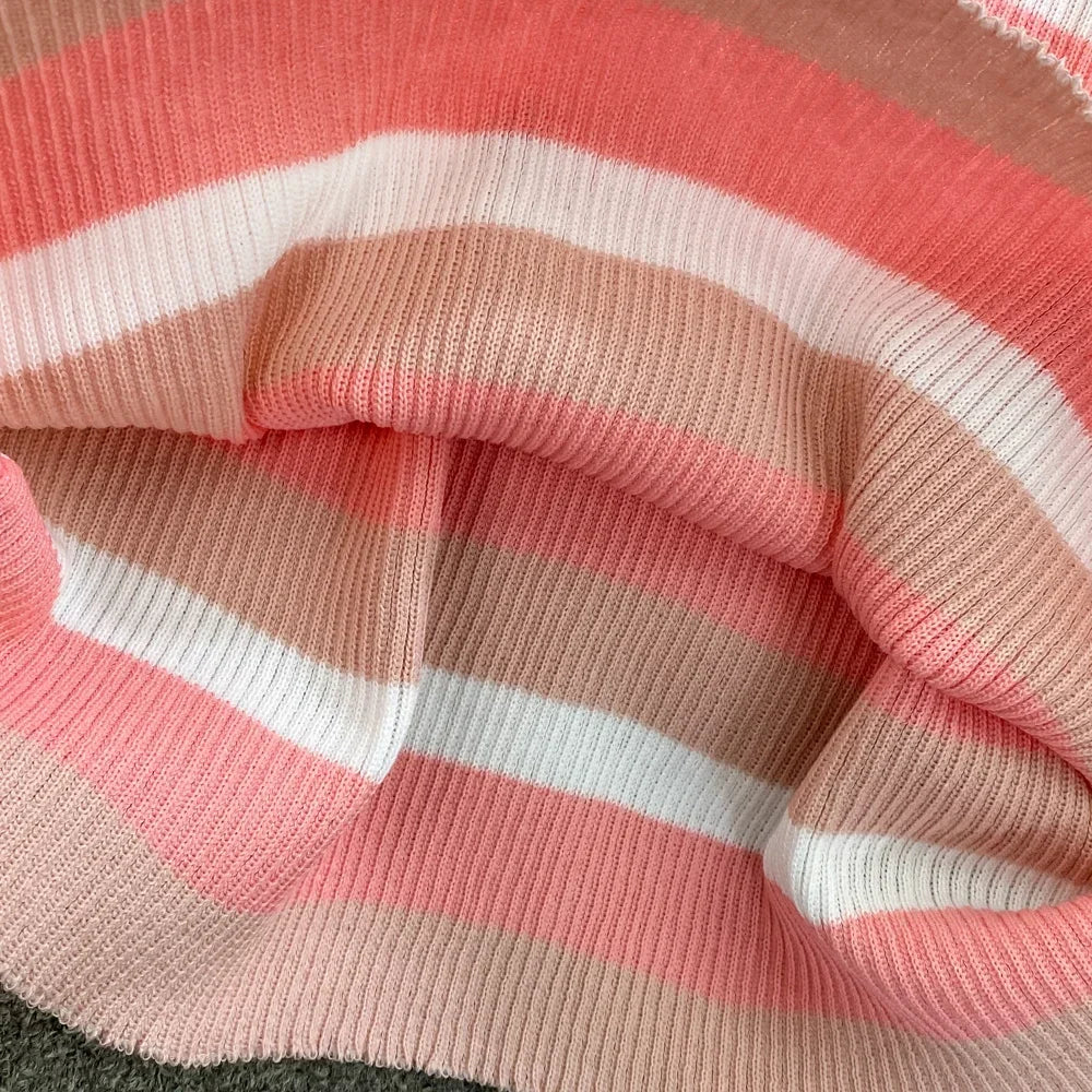 SUNA Kvinders Maxi Kjole Strik Stribet – Elastisk Pasform for Komfort – Maxi Kjole, Stribet Kjole, Sommermode