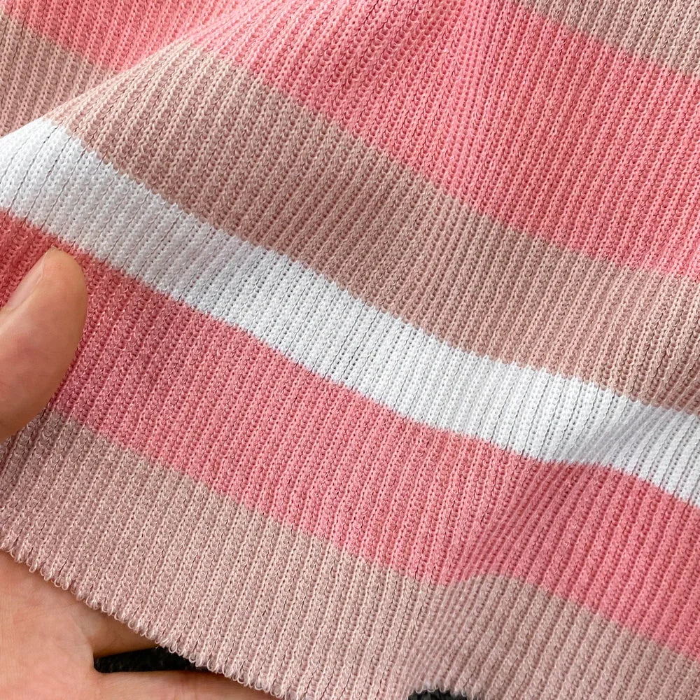 SUNA Kvinders Maxi Kjole Strik Stribet – Elastisk Pasform for Komfort – Maxi Kjole, Stribet Kjole, Sommermode