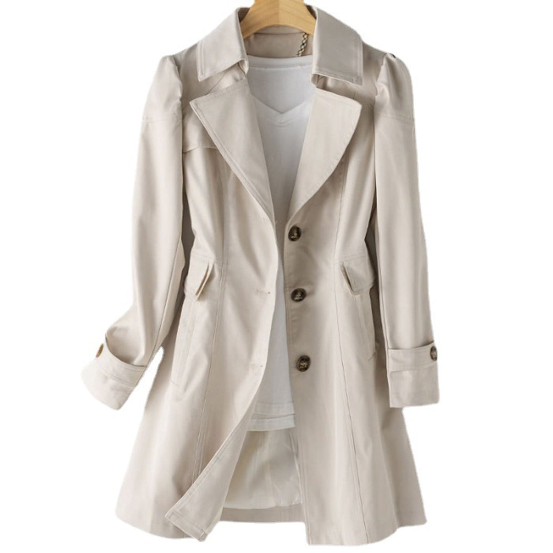SUNA Vind- og Vandafvisende Trenchcoat - Stilfuld vinterfrakke til kvinder Beige