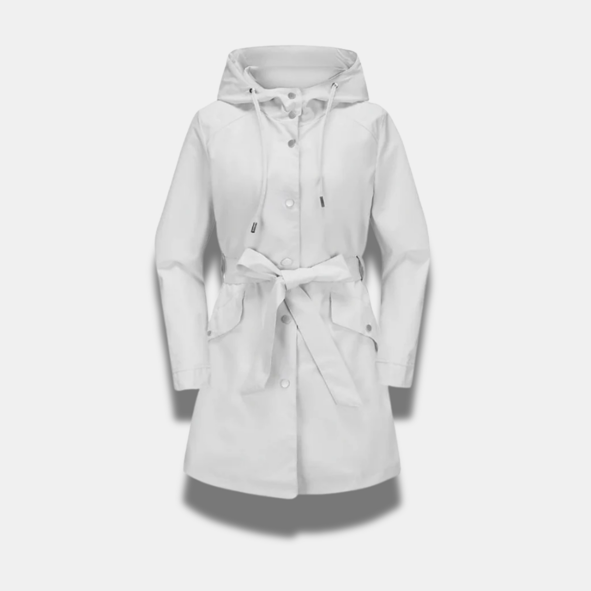 SUNA Premium Stilfuld Trenchcoat Med Bælte Til Kvinder Lysegrå