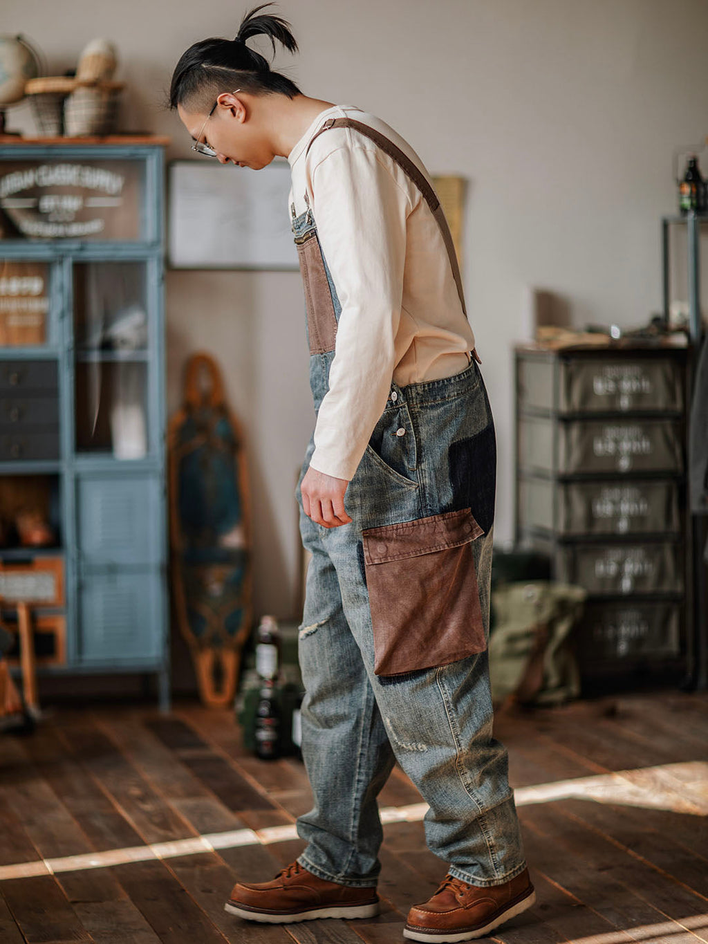 SUNA Herre Overalls Blå Størrelse M 100% Bomuld