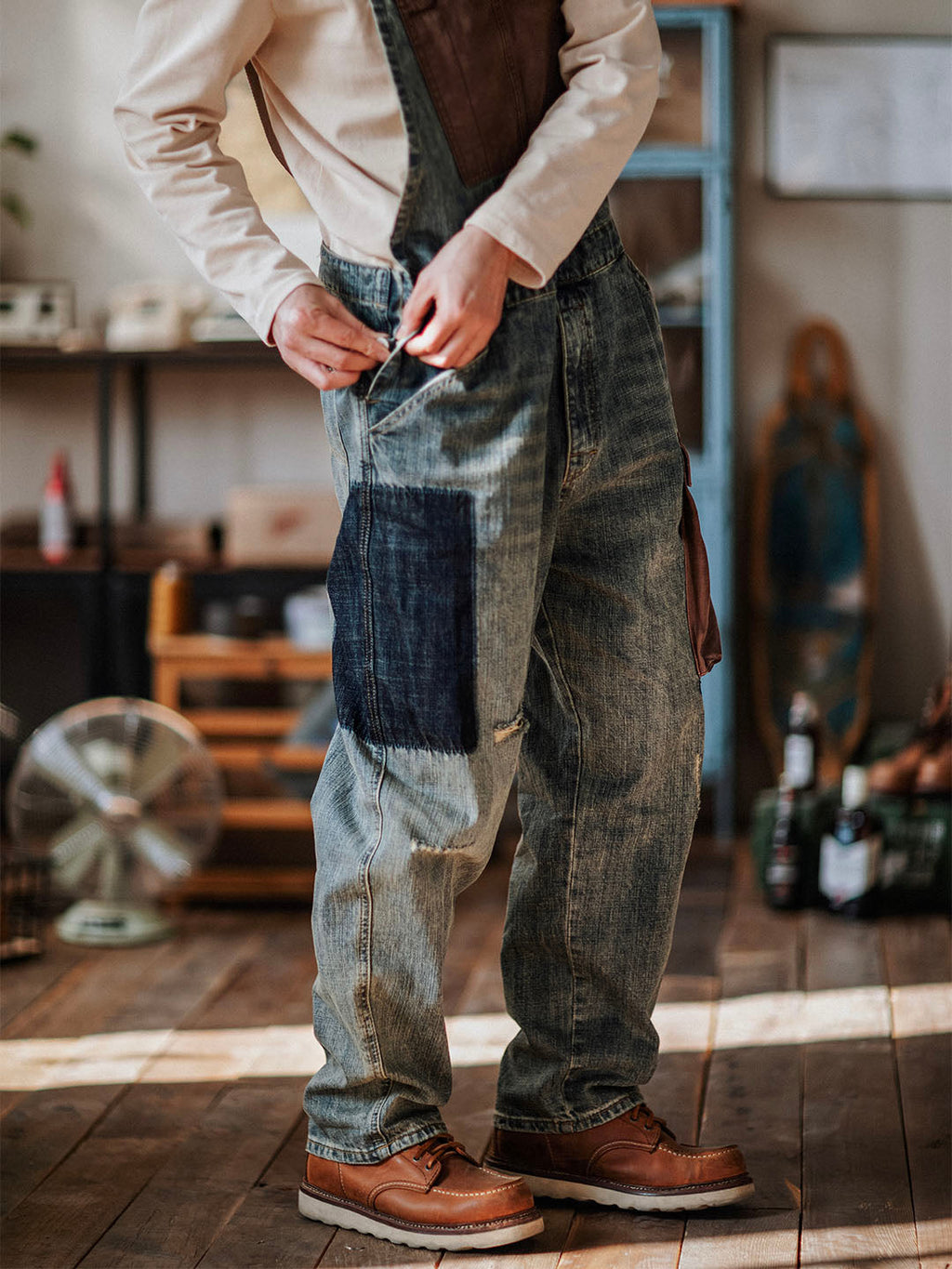 SUNA Herre Overalls Blå Størrelse M 100% Bomuld