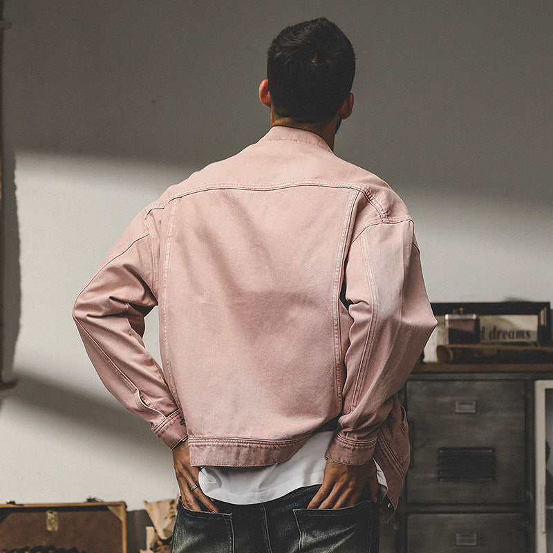 SUNA Herre Denim Jakke – Afslappet Pasform Med Knaplukning - Denim Jakke, Casual Tøj, Herremode, Stilfuld Ydertøj