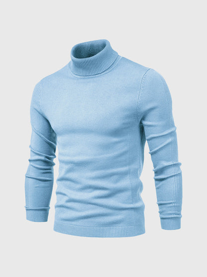 Cala Nova - Herre Rullekrave Sweater Vaskbar og Elegant Men Sweater SUNA Lyseblå S