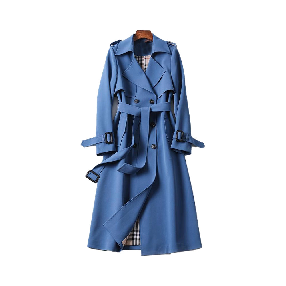 SUNA Odessa Klassisk Trenchcoat Til Hverdagskomfort og Stil Blå