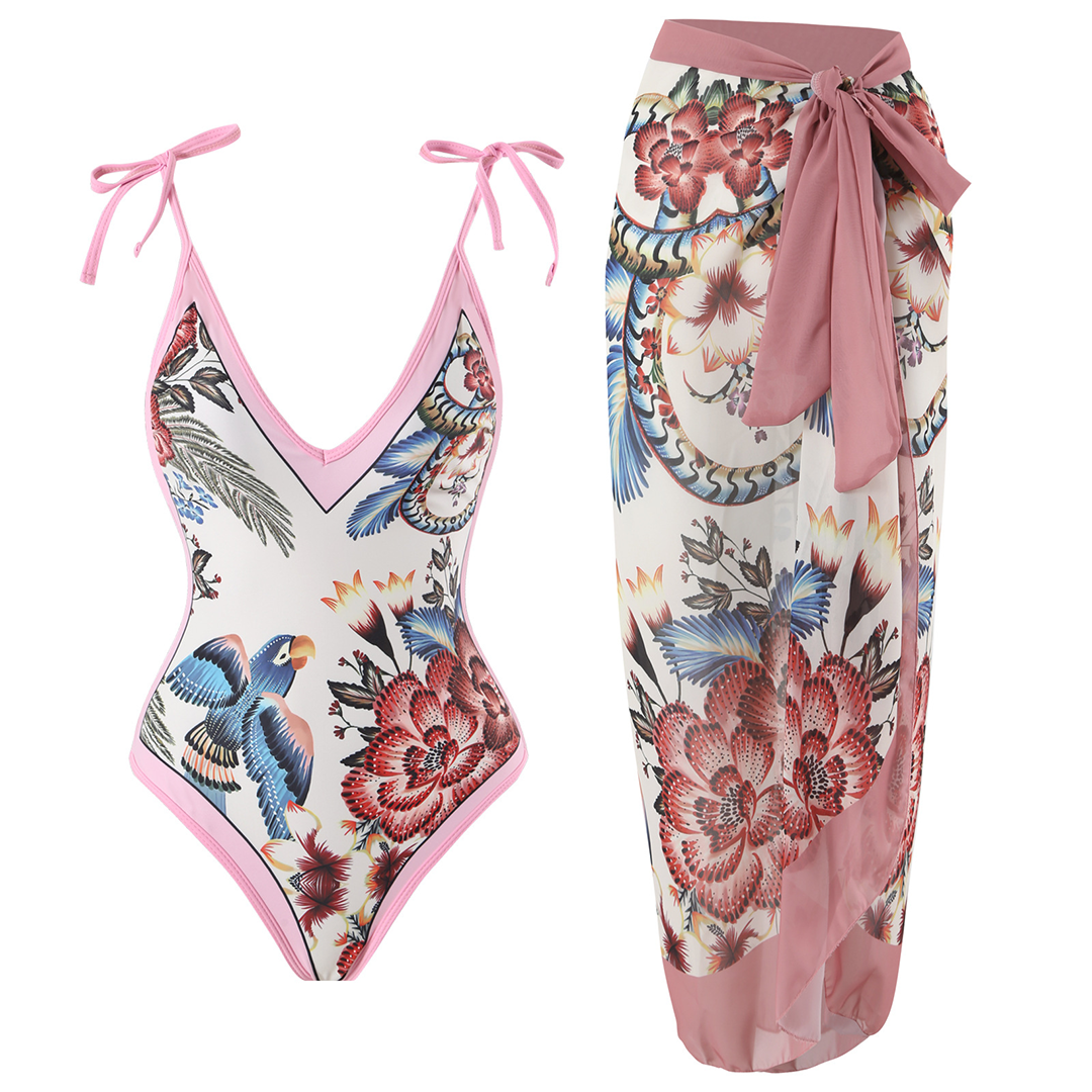 SUNA Vintage Badedragt med Volanger til Damer Pink
