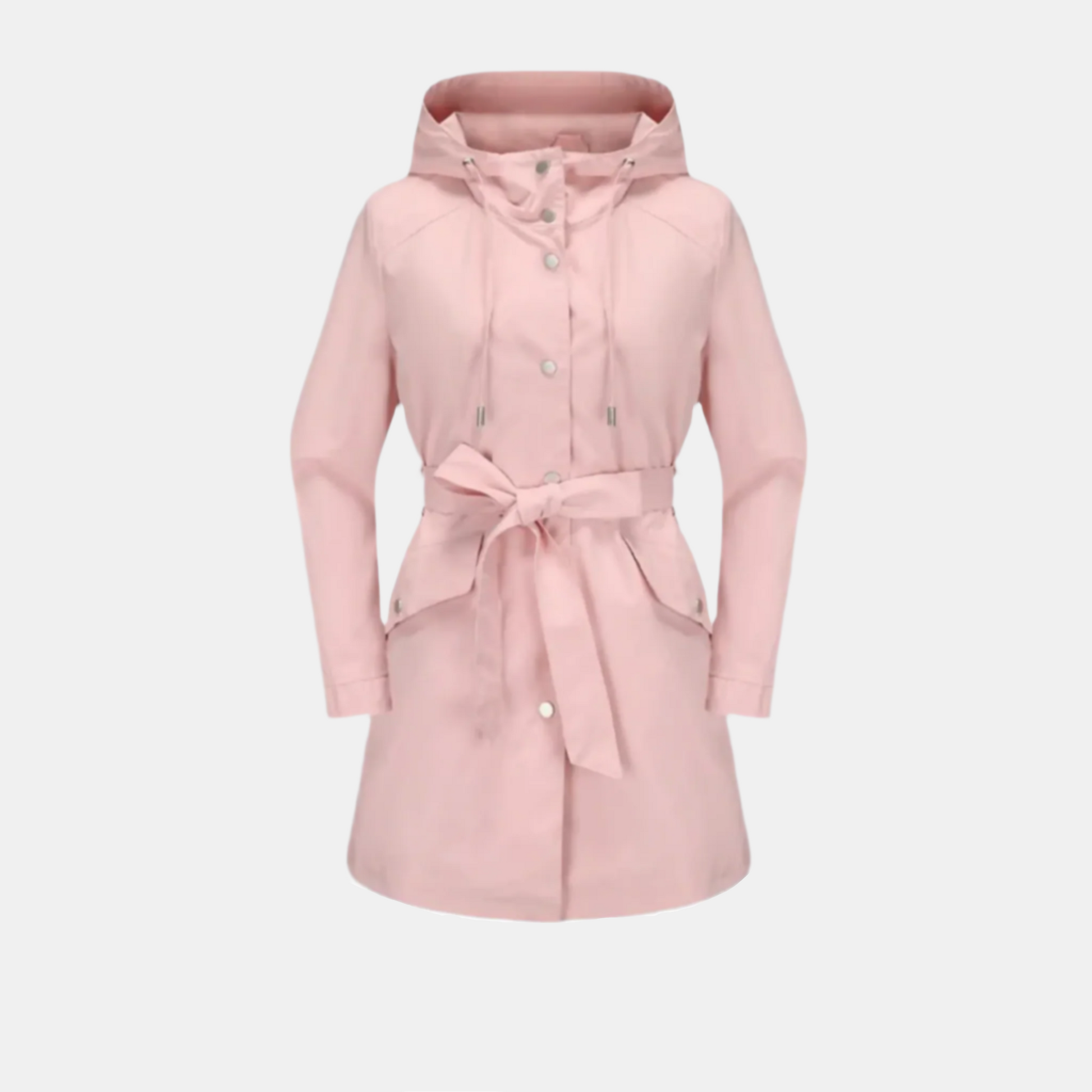 SUNA Premium Stilfuld Trenchcoat Med Bælte Til Kvinder Rosa