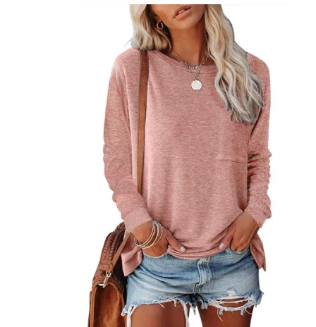 SUNA Dame Sweatshirt Trøje – Rundhalset Sweat med Afslappet Pasform Rosa