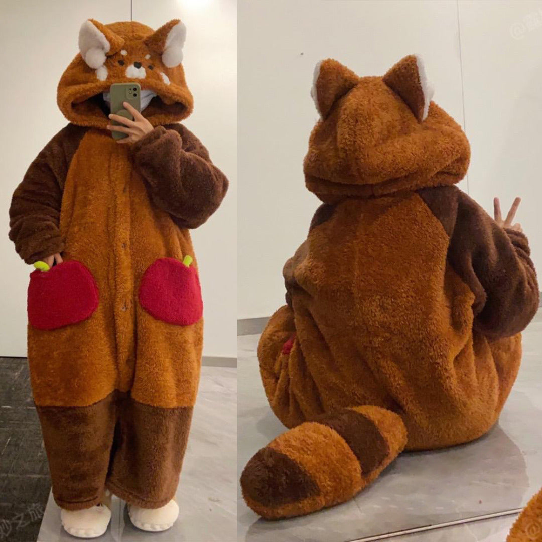 Kawaii Tegneserie Rød Panda Pyjamas Sæt til Børn fun SUNA