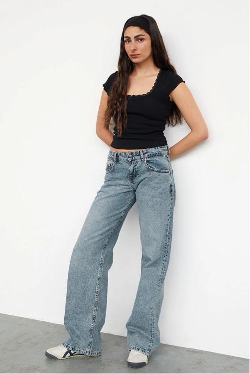 SUNA Roxy Low-Rise Jeans – Trendy & Komfortable Stretch Denim | Y2K Fit