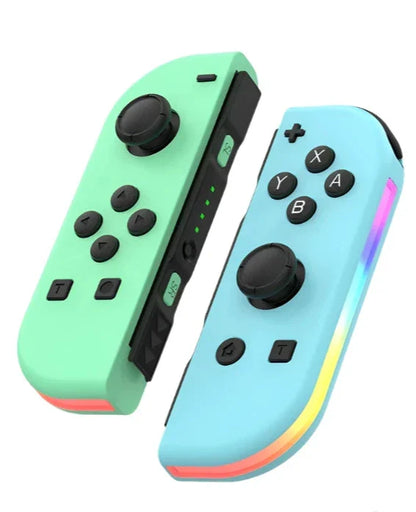 Bluetooth LED Joystick til Nintendo Switch Unikke farver - Trådløse Controllere SUNA Grøn Blå