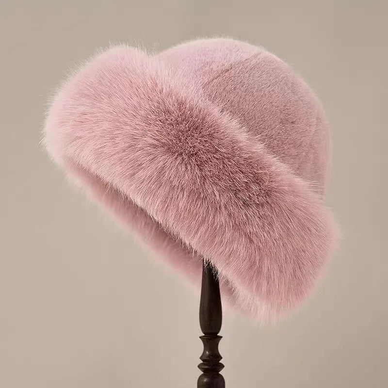 SUNA Victoria - Faux Fur Hat Pink