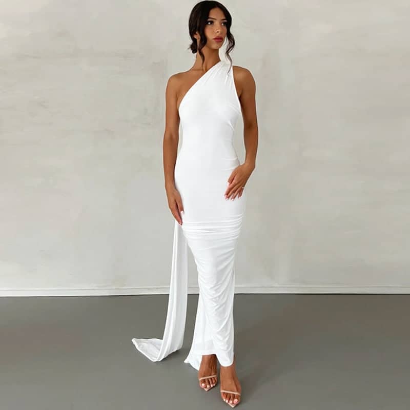 SUNA Event Ready Skulder Maxi Kjole Med Rygløst Design