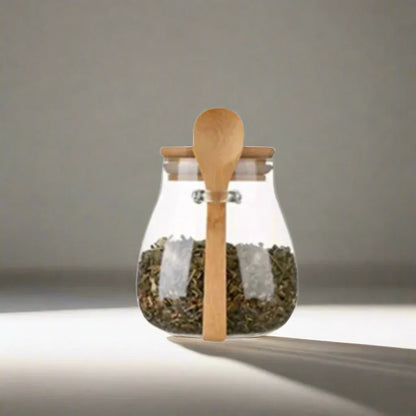 Lufttæt Glasbeholder til Sukker, Te og Kaffe – Højkvalitets Glas med Hermetisk Låg for Friskhed Keukenopslag en organisatie SUNA 350 ml