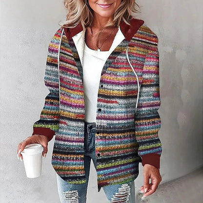 Martina | Dameternet Knaplukket Jakke til Elegant Stil SUNA Veelkleurig S.