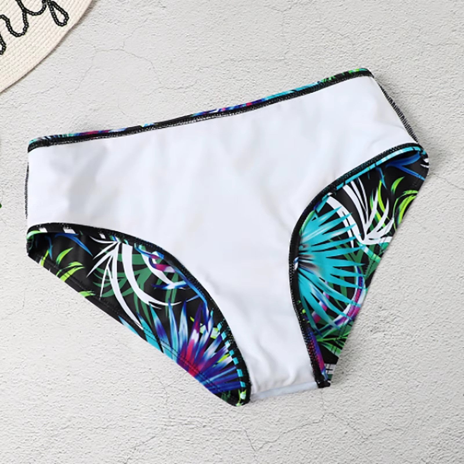 SUNA Bikini Med Høj Talje Og Bladprint Til Damer