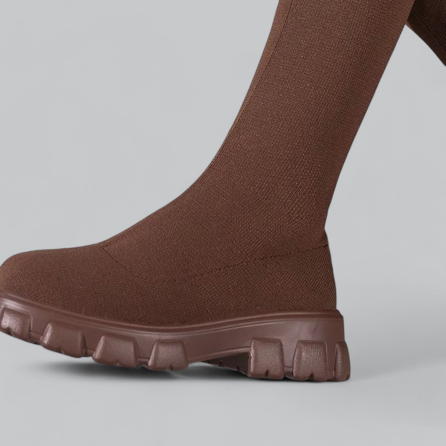 SUNA Dame Knæhøje Støvler – Trendy Støvler med Chunky Platformhæle