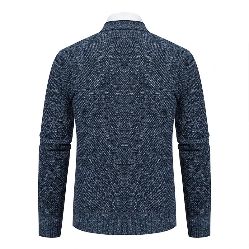 SUNA Herre V-Hals Cardigan – Casual Stribet Strikket Trøje til Hverdagsbrug