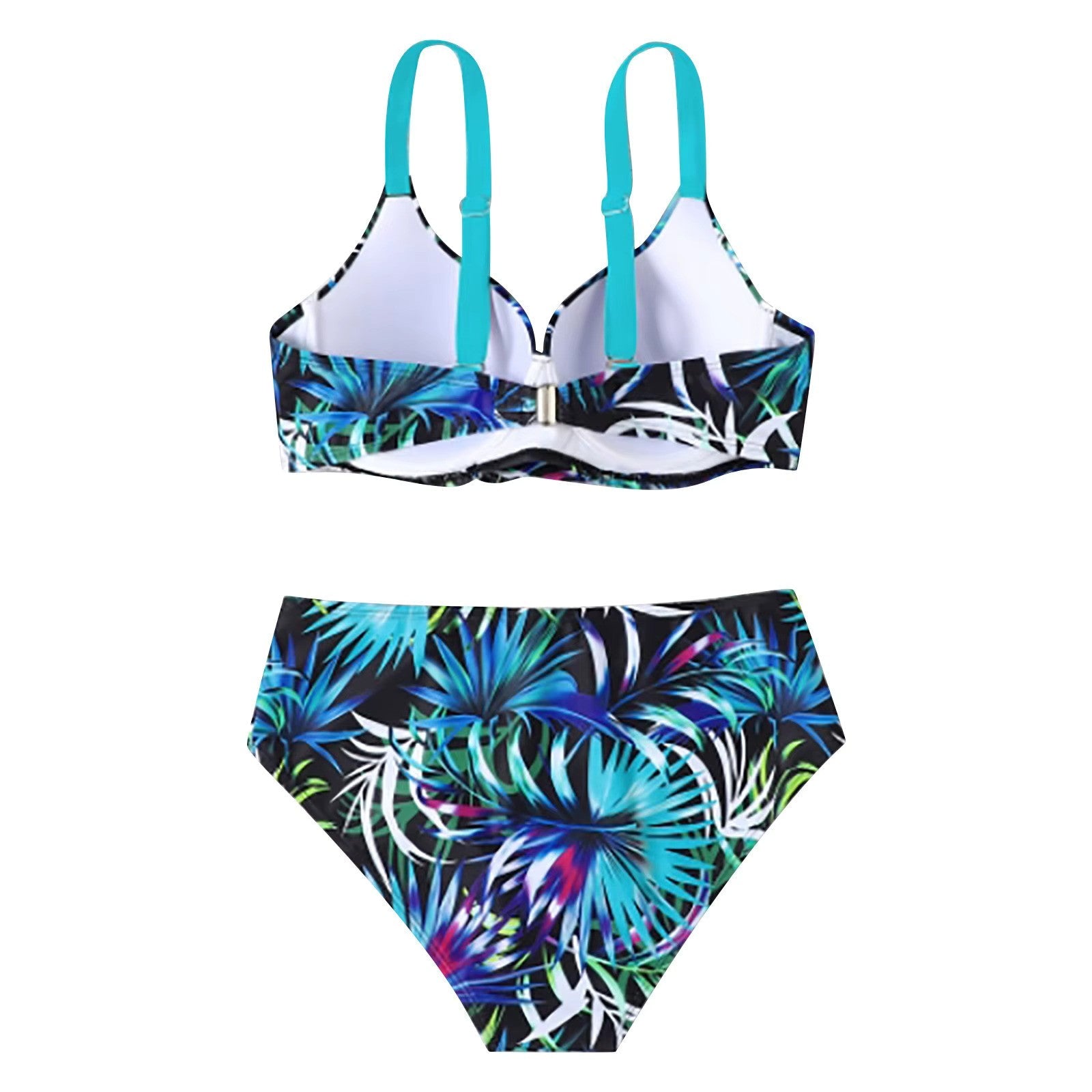 SUNA Bikini Med Høj Talje Og Bladprint Til Damer