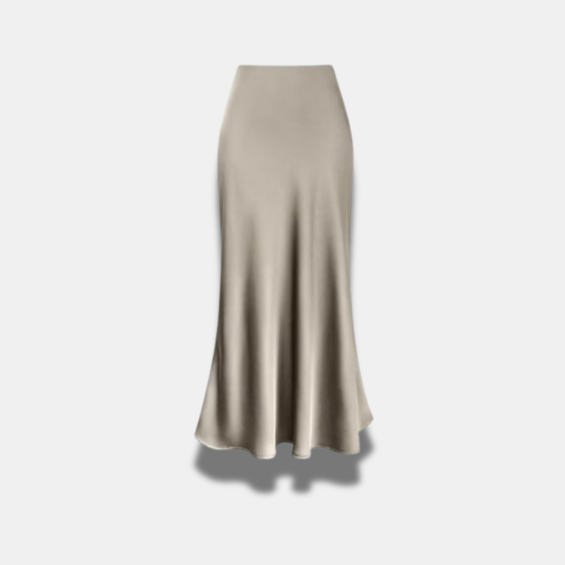 SUNA Midi-nederdel i premium-satin til kvinder - Elegant Stil Champagne