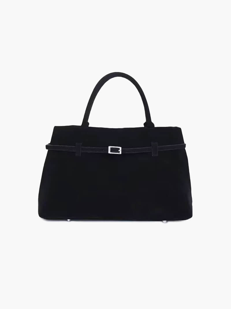 SUNA Dalila Suede Taske til Stilfulde Hverdagsudflugter Sort