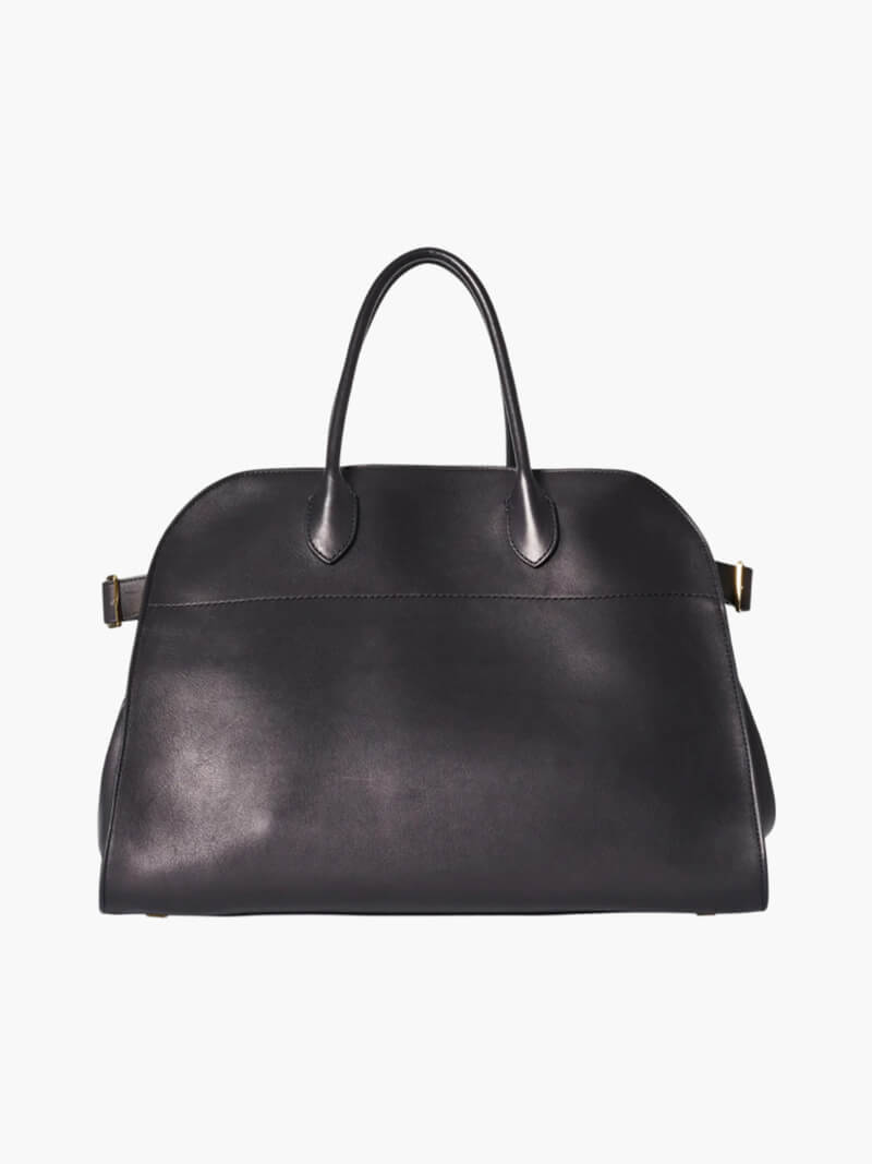 SUNA Henna Shopper Bag i Vegansk Suede Læder til Stilfuld Brugs Glaseret sort