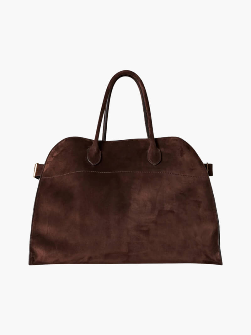 SUNA Henna Shopper Bag i Vegansk Suede Læder til Stilfuld Brugs Brun ruskind