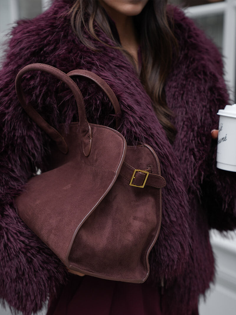 SUNA Henna Shopper Bag i Vegansk Suede Læder til Stilfuld Brugs