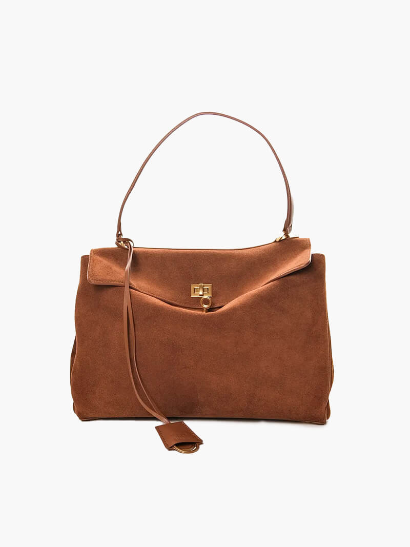 SUNA Ramona Faux Suede Taske til Stilfulde Udfordringer Brun