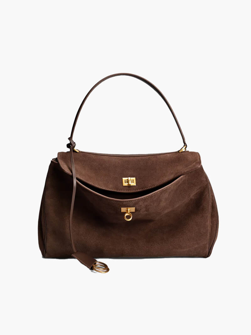SUNA Ramona Faux Suede Taske til Stilfulde Udfordringer Mørkebrun
