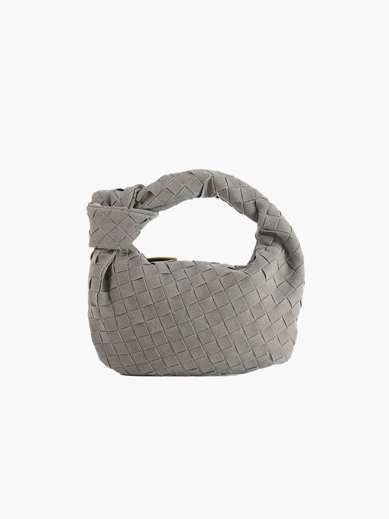 SUNA Vævet Taske Mini Suede - Stilfuld og Praktisk Design Grå
