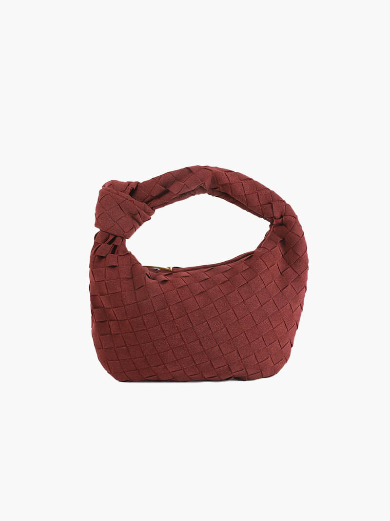 SUNA Vævet Taske Mini Suede - Stilfuld og Praktisk Design Bourgogne