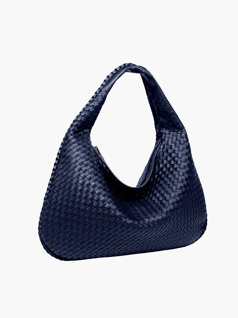 SUNA Vævet Taske XL til Hverdagsbrug med Elegant Design Mørkeblå