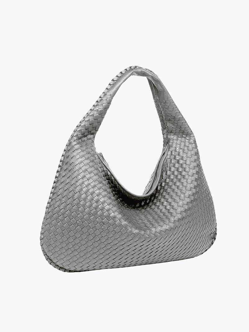 SUNA Vævet Taske XL til Hverdagsbrug med Elegant Design Lysegrå