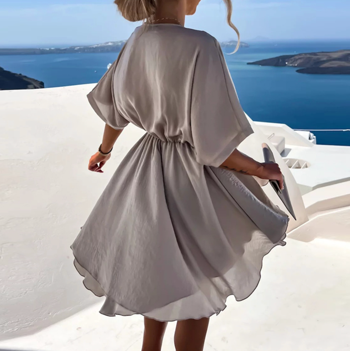 SUNA Twist Mini Kjole Ultralette Drapering Og Twistdetalje