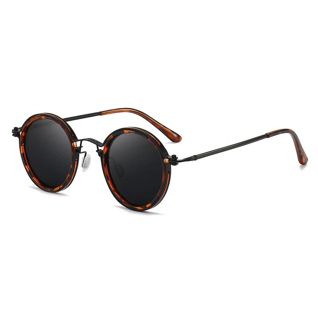 SUNA Retro Runde Solbriller Skildpadde Sort