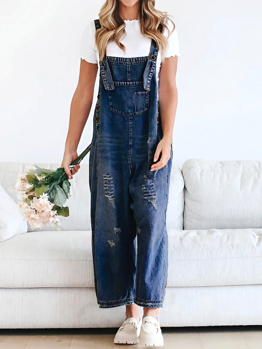 SUNA Kvinder Denim Overalls Blå Størrelse M Cotton Blend Mørk Blå