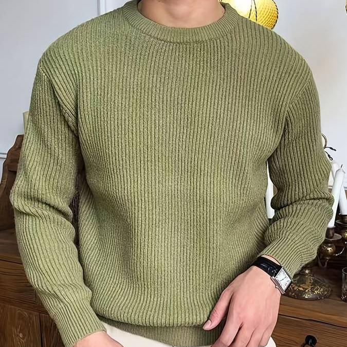 SUNA Cala Nova - Klassisk Elegant Sweater Til Mænd Grøn