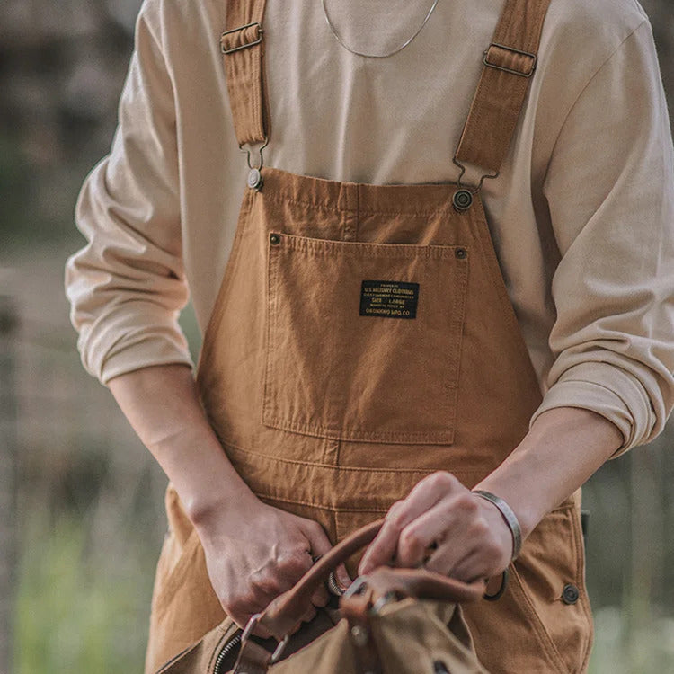 SUNA Unisex Overalls Grøn Str M 100% Bomuld Slank Fit