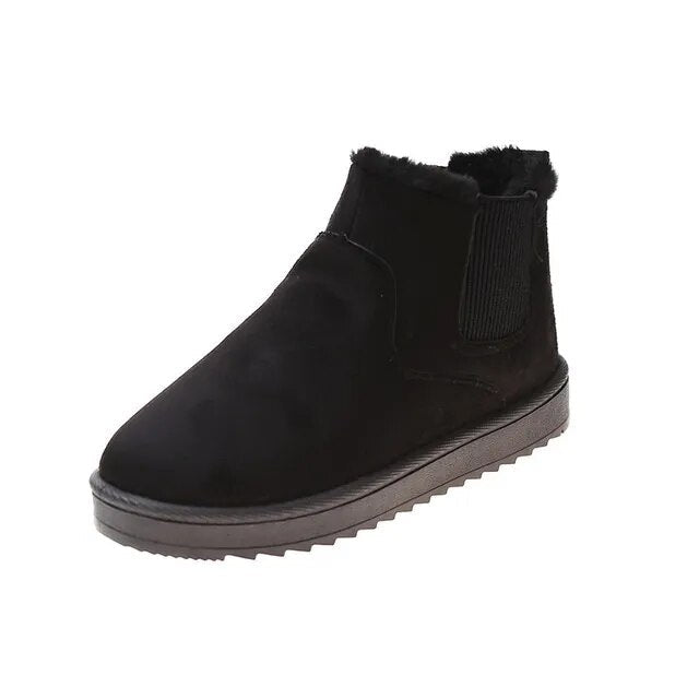 SUNA Dame Slip-On Støvler – Casual Støvler med Varm Foring og Elastiske Paneler