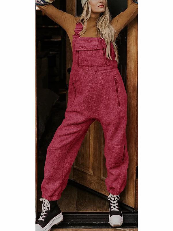 SUNA Dame Fleece Overalls Sort Størrelse 50 Polyester Bordeaux